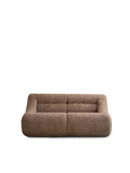 Chenille Fabric 2-Seater Sofa, Easy-Transport, Brown.