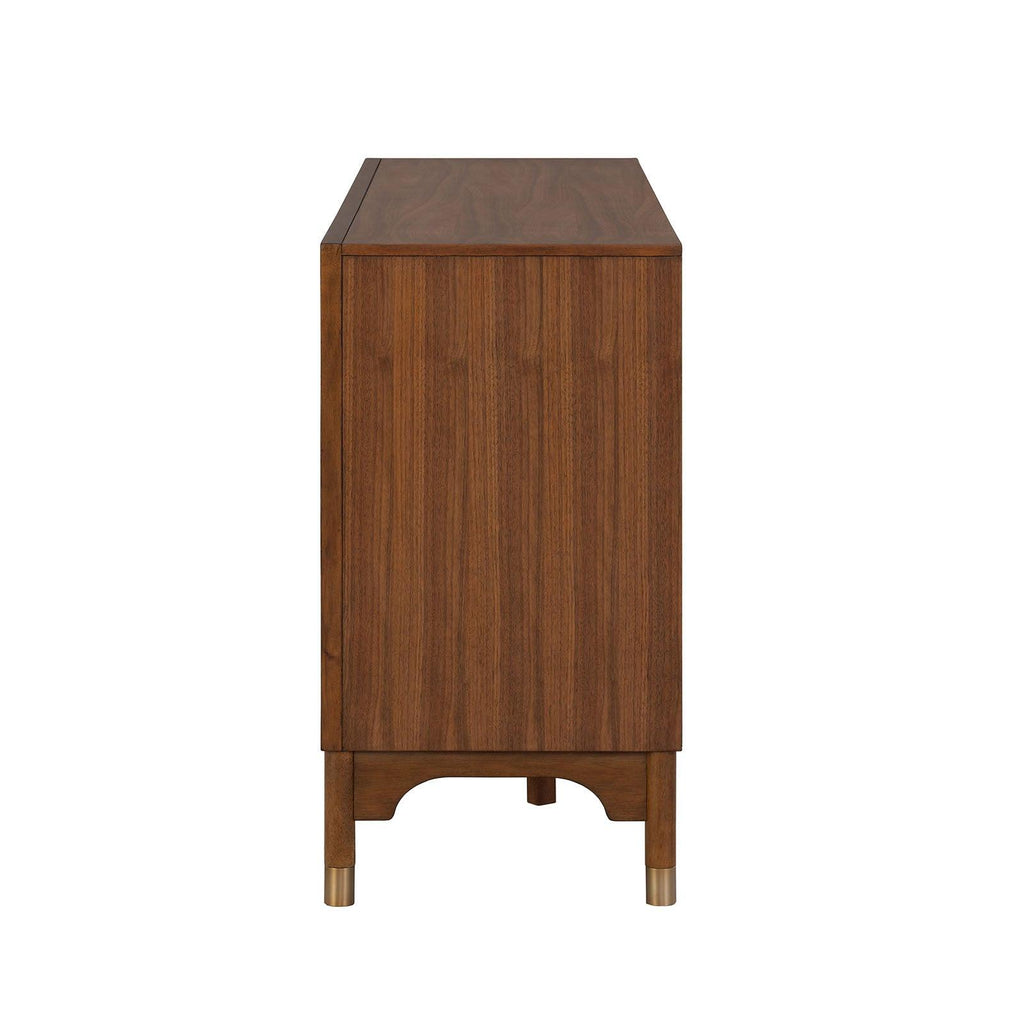 1pc Contemporary Walnut Server for Dining Room Storage.