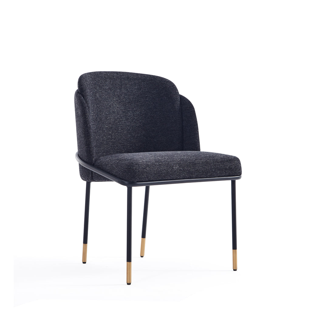 Flor Metal Twill Weave Dining Chair in Black