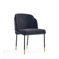 Flor Metal Twill Weave Dining Chair in Black