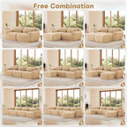 Versatile U-Shaped Sofa with Plush Fabric & Modular Design.