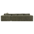 Back view of the chenille sectional sofa showing its modular construction and clean lines suitable for modern interiors.