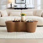 Brown Fiberglass Coffee Table - 50 Inch Unique Shape.