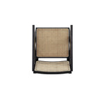 Hamlet Cane Back Wood Accent Armchair in Black and Natural