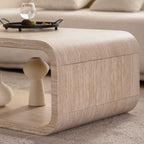 Modern Light Wood Coffee Table with Open Storage.