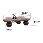 40 Inch Cloud Shaped Coffee Table - Walnut Top Black Legs.