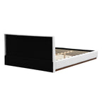 White Boucle Upholstered Bed - Queen Size with Solid Wood Frame.