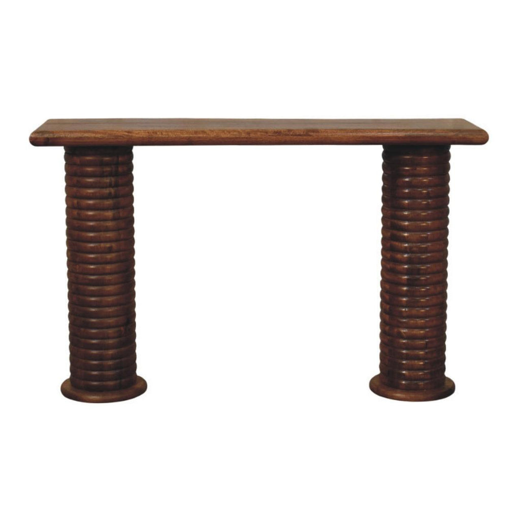 Solid Wood Console Table - Artisan Furniture Sculpted Legs.