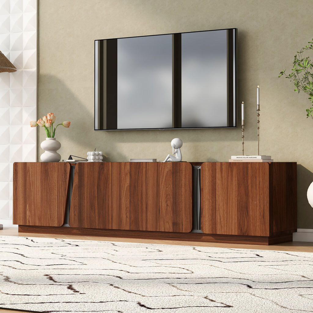 U-Can Modern Storage Cabinet with Marble Top and Rounded Corners