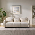 Modern Boucle Sofa - 78 in. 3 Seater Couch with Pillows.
