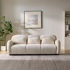 Modern Boucle Sofa - 78 in. 3 Seater Couch with Pillows.