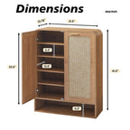 Rattan Shoe Cabinet with 6-Tiers for Shoe Storage.