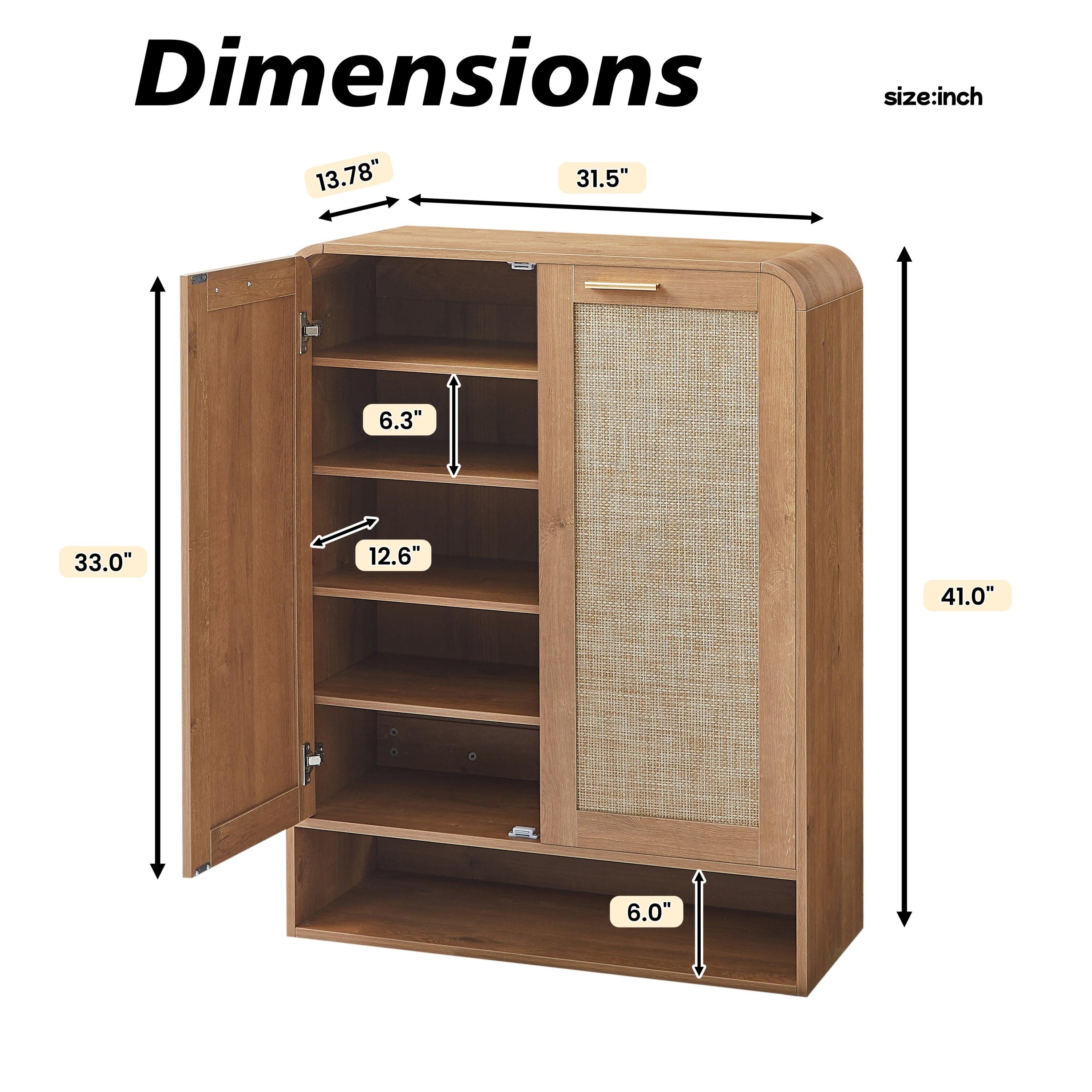 Rattan Shoe Cabinet with 6-Tiers for Shoe Storage.