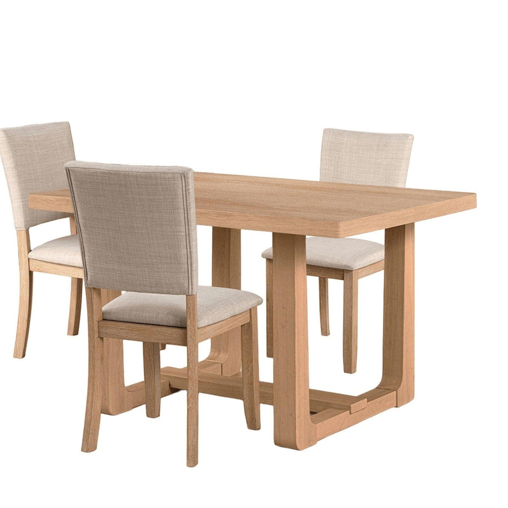 Transitional 5pc Dining Set with Natural Finish.