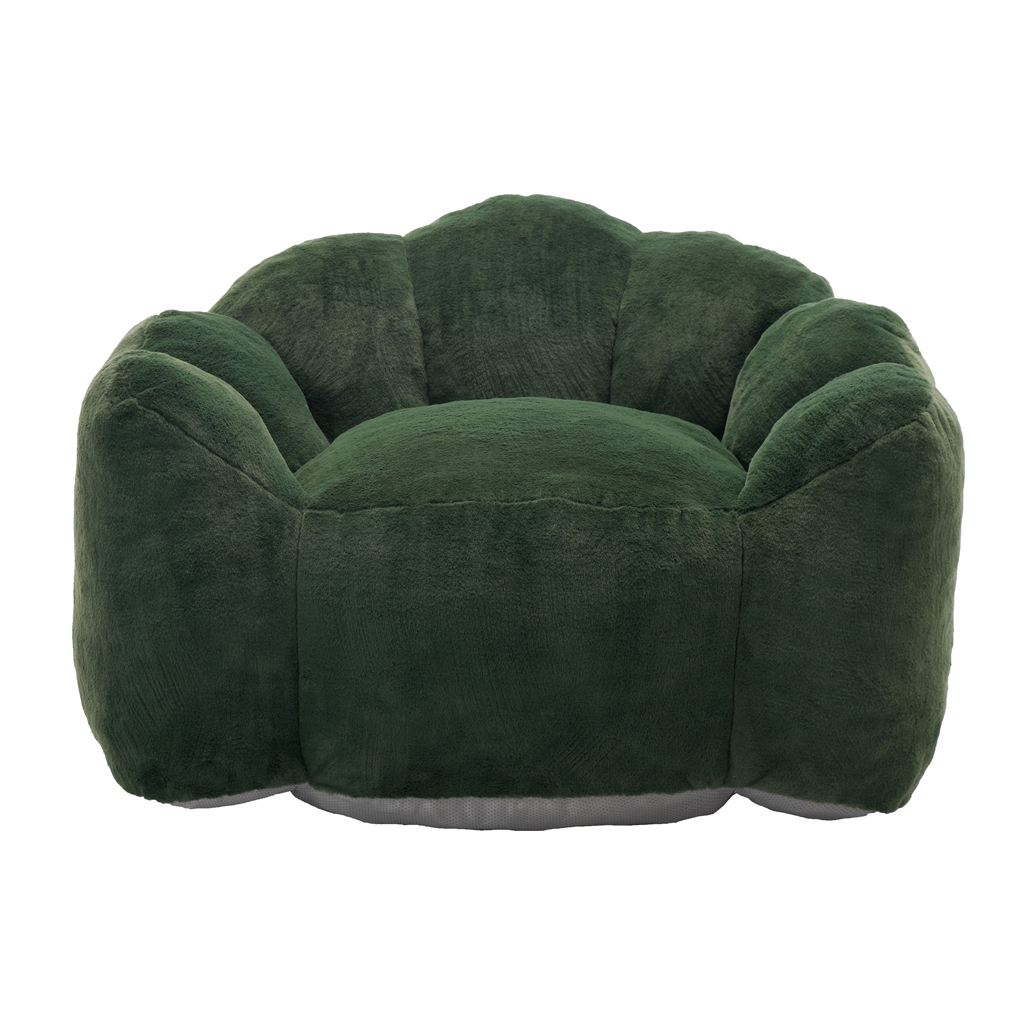 Green Faux Fur Adult Bean Bag Sofa with Pull Ring