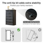 Modern 6 Drawer Dresser Storage for Bedroom & Living Room.