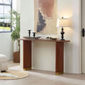Narrow Console Table in Brown with Modern Design.