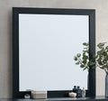 39-Inch Black and Gold Square Wall Mirror with Laminate Finish