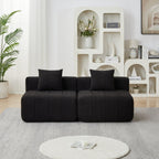 Modular Chenille Sectional Sofa with 2 Pillows.