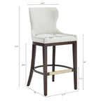 Blair Wood Upholstered Barstool in White.
