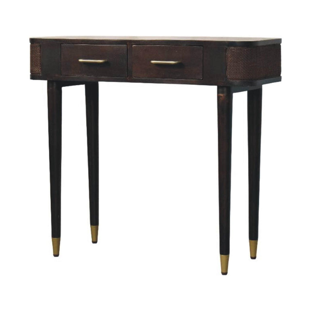 Solid Wood Belmont Console Table,Brown,2-Drawers.
