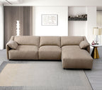 Veata Suede Sectional Sofa in Light Brown.