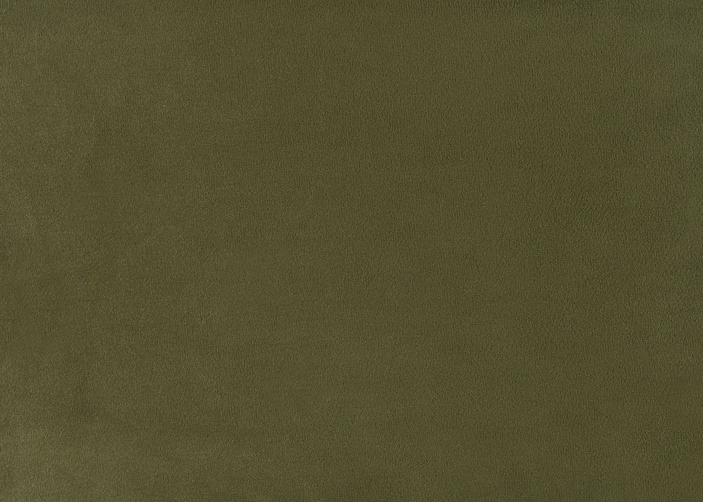 Close-up of olive green velvet fabric used on the Queen Bed Frame. Soft texture and rich color ideal for modern interiors.