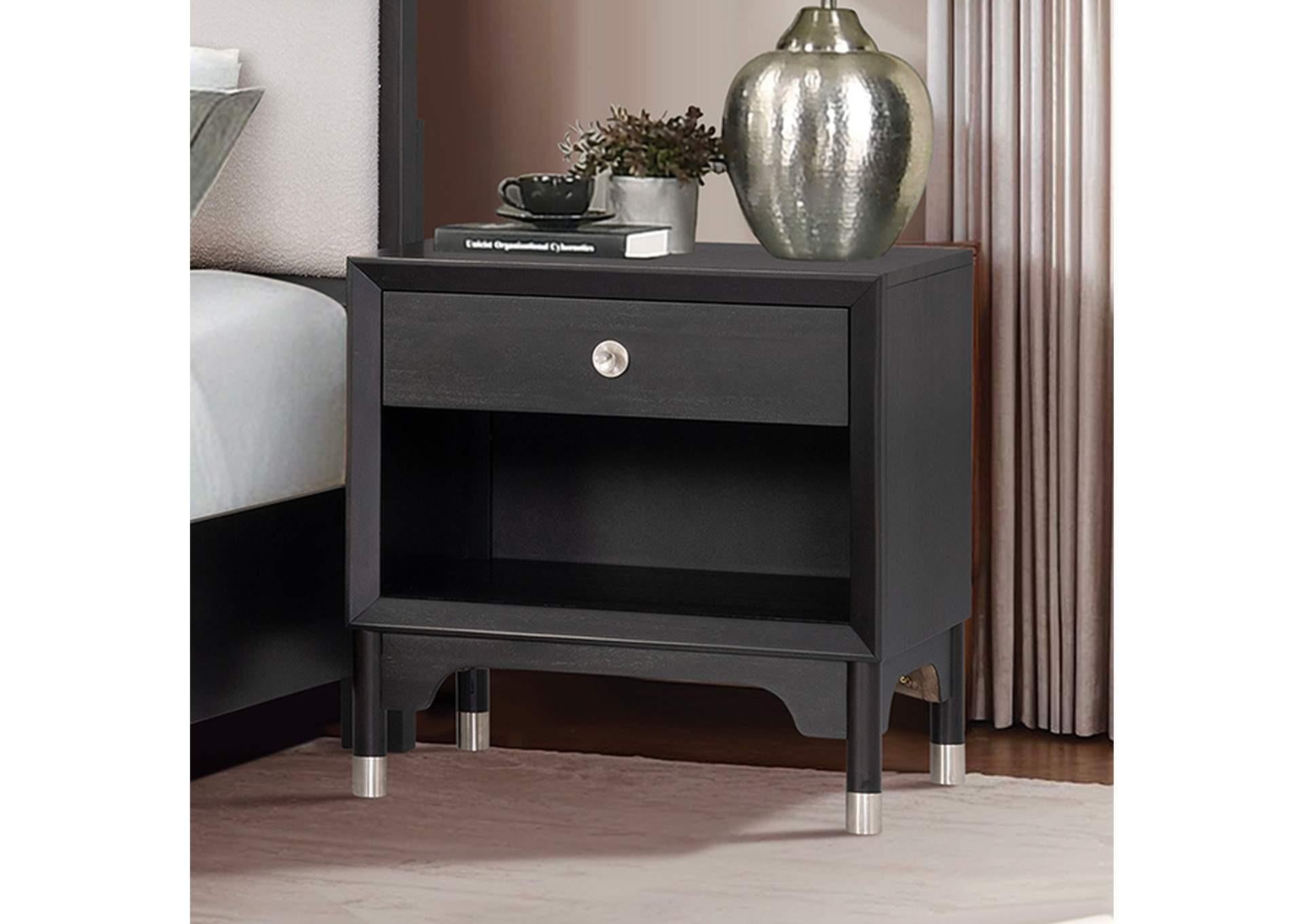 Mid-Century Modern Nightstand with USB Charging Port.