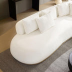 Oversized L-Shape Sectional Sofa with Right Chaise in Beige.