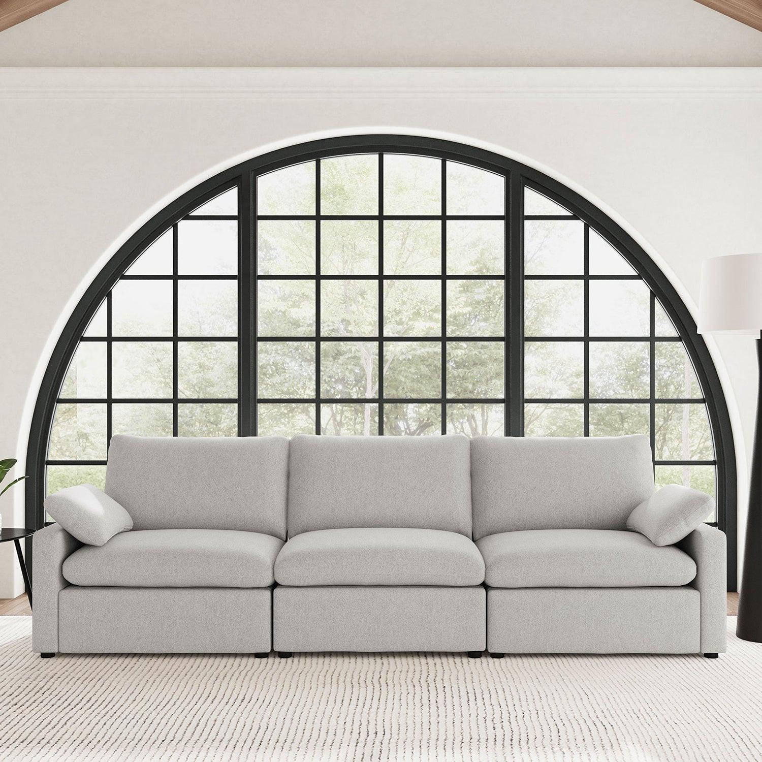 Hollander Grey Power Reclining Sofa with Comfort Features.