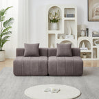 Modular Chenille Sofa Sectional with 2 Pillows.
