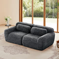 Modular Sofa - Dark Grey 2-seater with plush fabric and anti-slip base, perfect for cozy living room seating and modern home decor.
