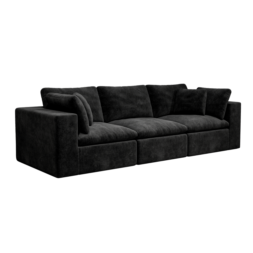 Modular Sectional Sofa in Black - No Assembly Required.