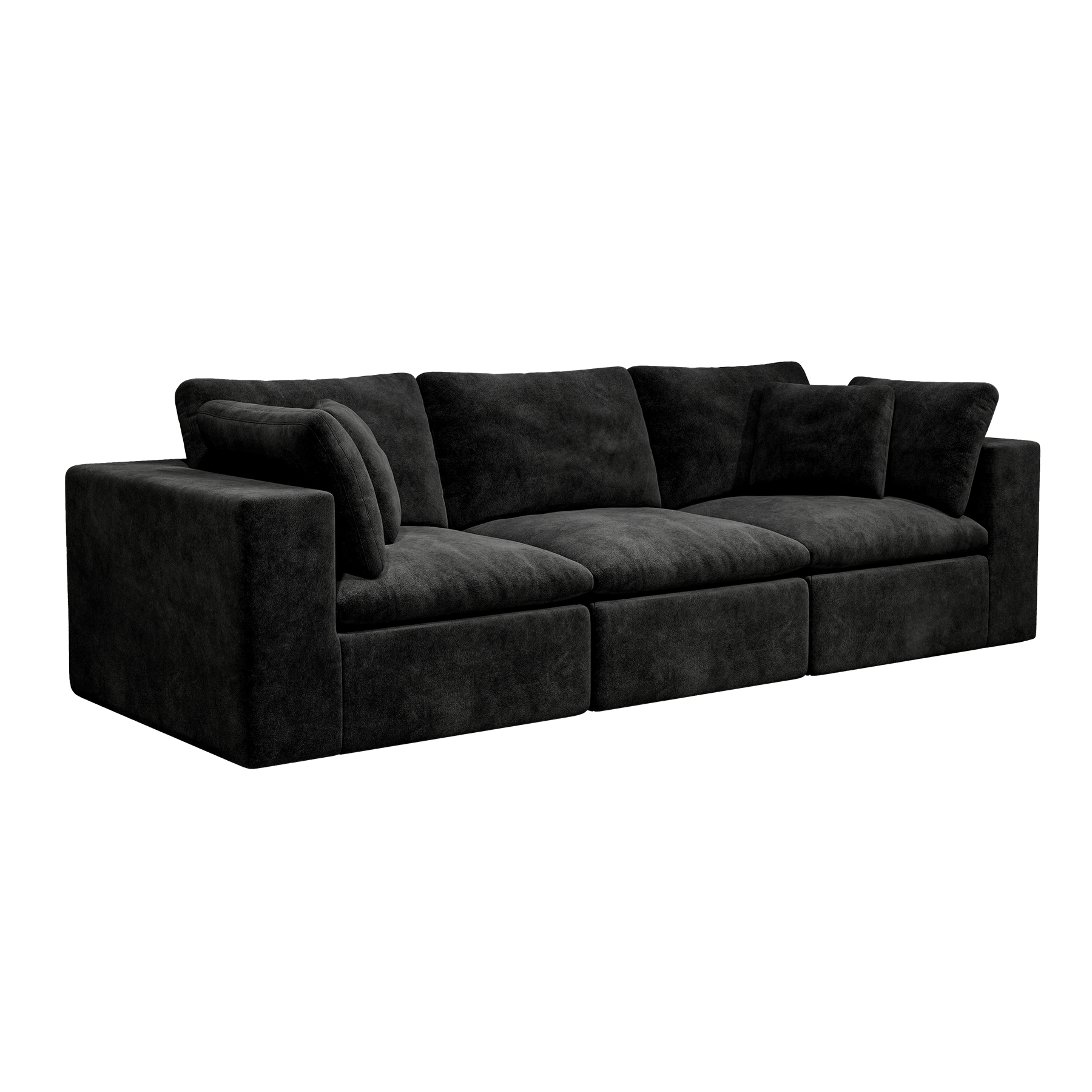 Modular Sectional Sofa in Black - No Assembly Required.