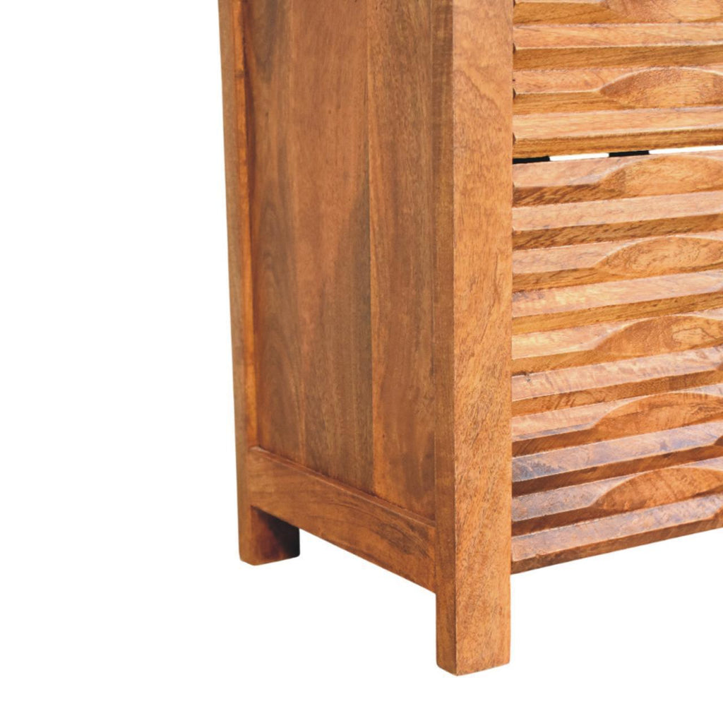 Solid Wood Amber Wavefront Cabinet for Modern Living Space.