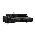 Modular Sectional Sofa Black - No Assembly Required.