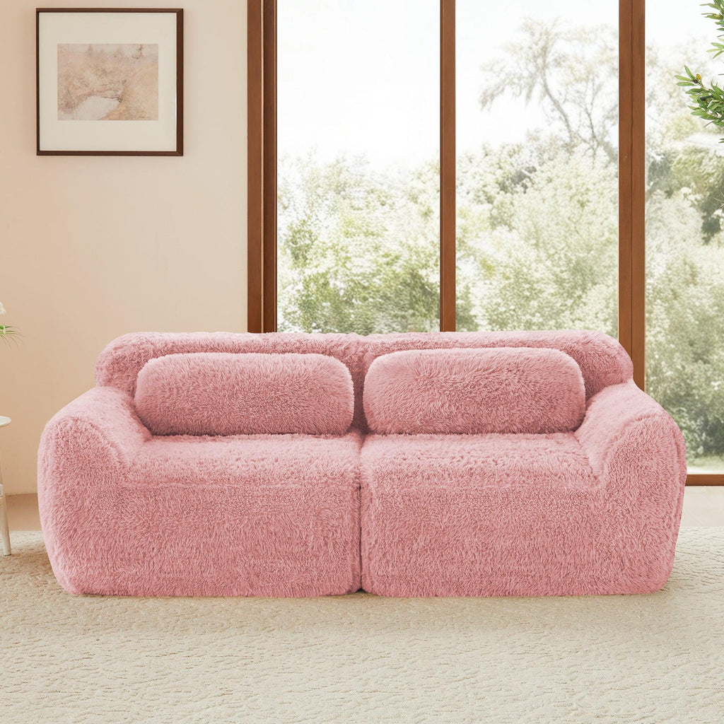 Modular Pink Sofa - 2-Seater Sectional Couch.