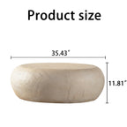 Mid-Century Round Coffee Table - MgO Faux Stone Design.