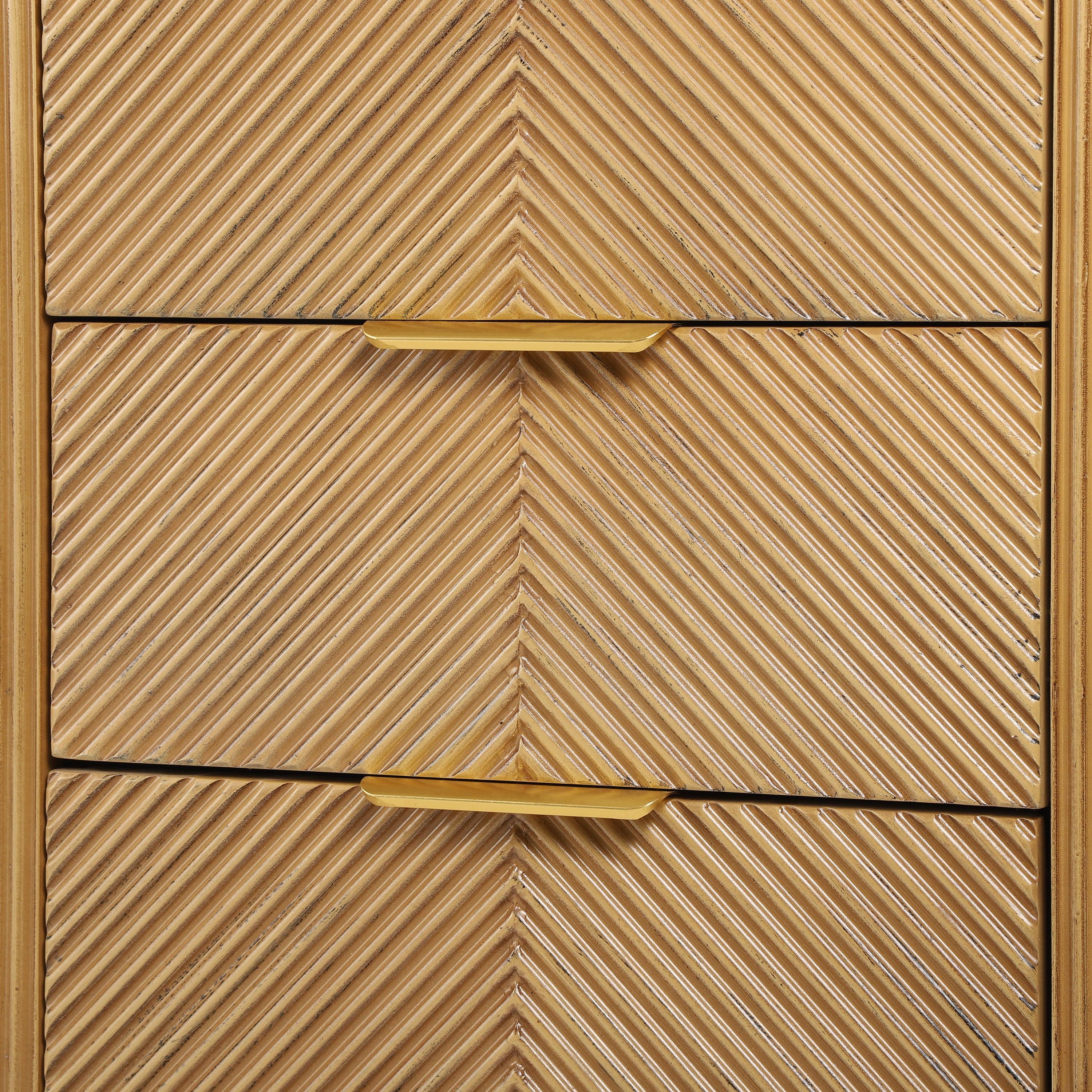 Mid-Century Three Drawer Nightstand for Bedroom and Living Room.