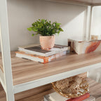 Brown Bookcase with Doors - 5 Shelves for Storage.