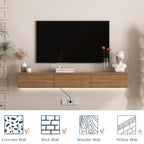 LED Floating TV Stand Wall Mounted for 55-65 Inch TVs.