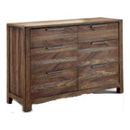 Rustic Natural Tone Dresser with Felt-Lined Drawers.