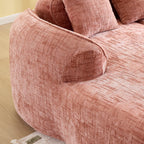 Pink Chenille L-Shaped Sofa Perfect for Living Room.