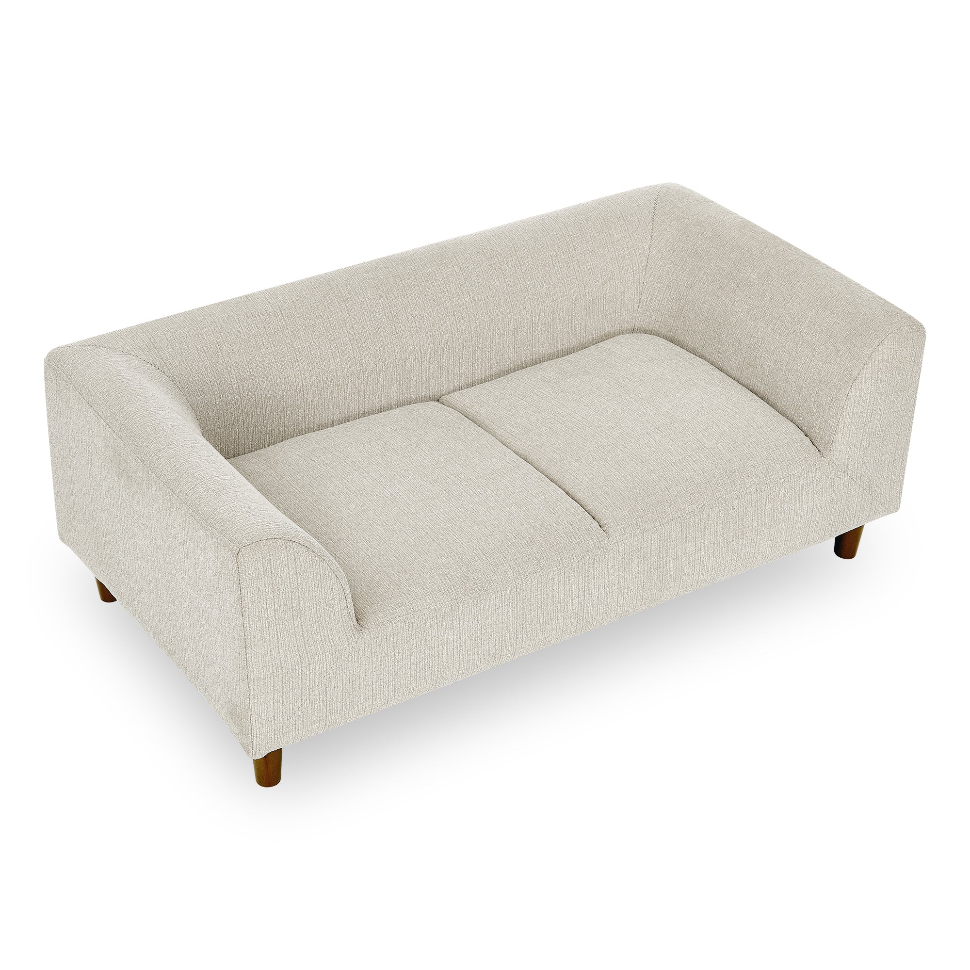 Beige Linen Rectangular Pet Sofa with Backrest for Small Medium Dogs