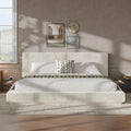 AirFrame King Bed with Cloud Upholstered Frame in Off-White