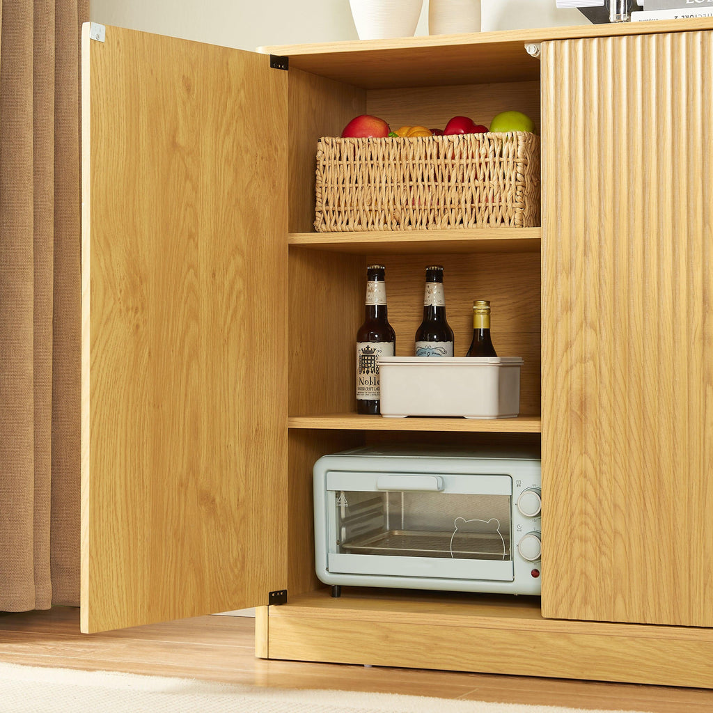 Modern Wavy Sideboard Cabinet with Curved Design.