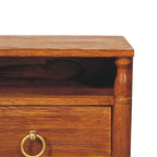 Artisan Furniture Solid Wood Turned Pillar Nightstand.