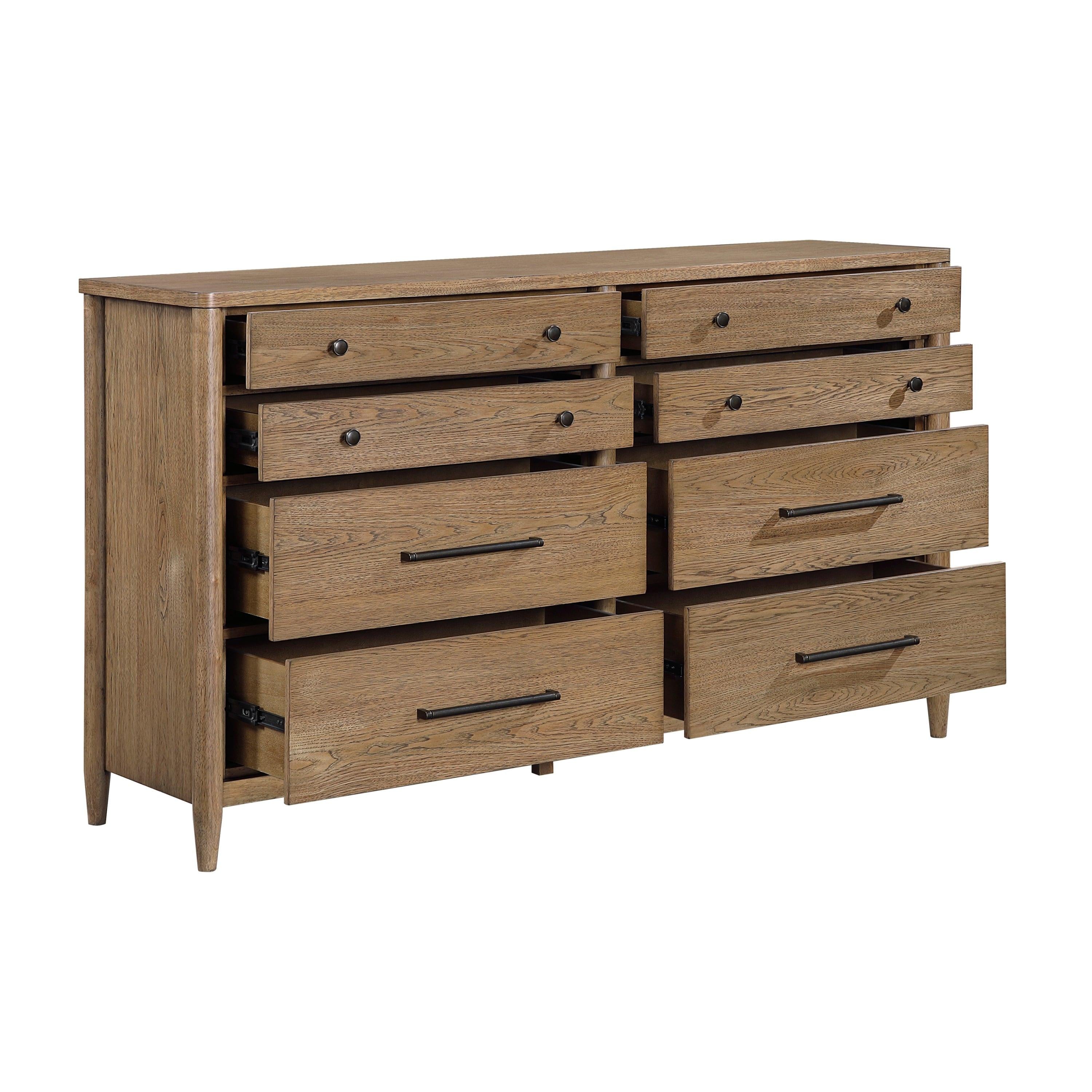 Modern 8-Drawer Dresser for Bedroom Storage.