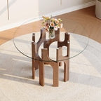 Mid-Century Modern Glass Dining Table for Small Spaces.