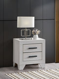 Plano 2-Drawer Wood Grain Nightstand in Beige, 23-Inch Height